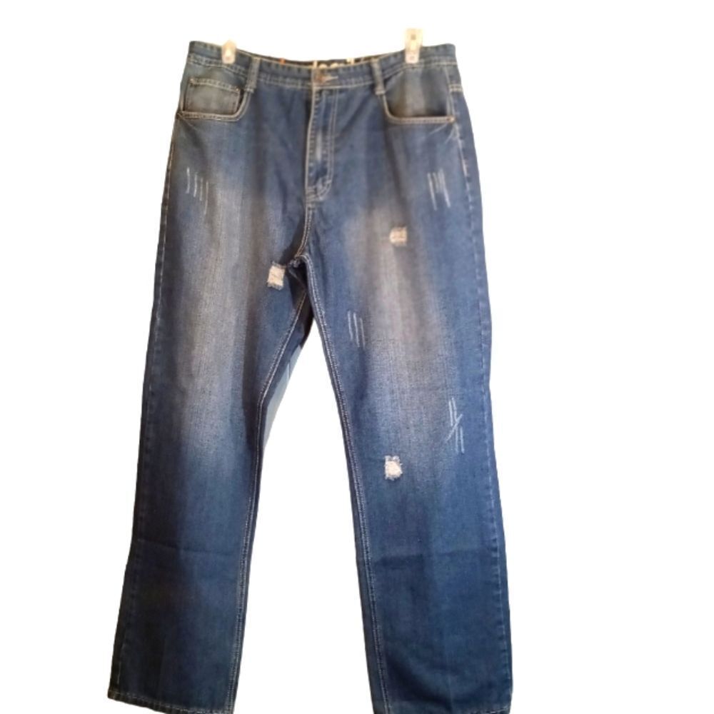 Vintage Akademiks Blue Y2K Loose Fit 90s Distressed Streetwear Jeans sz …